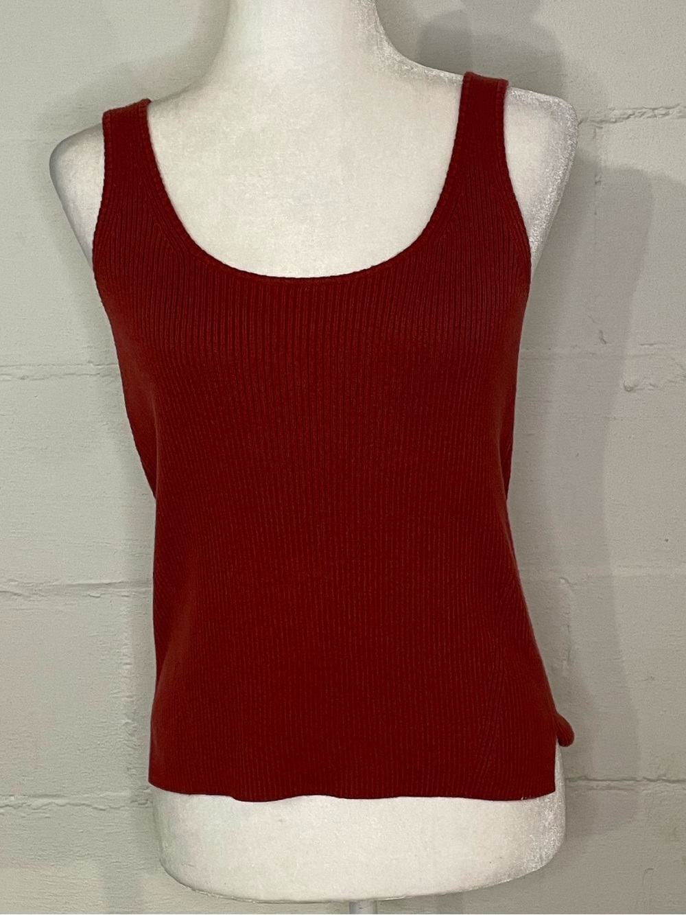 Madewell Ribbed Scoop Neck Tank - Deep Red - Picture 1 of 3